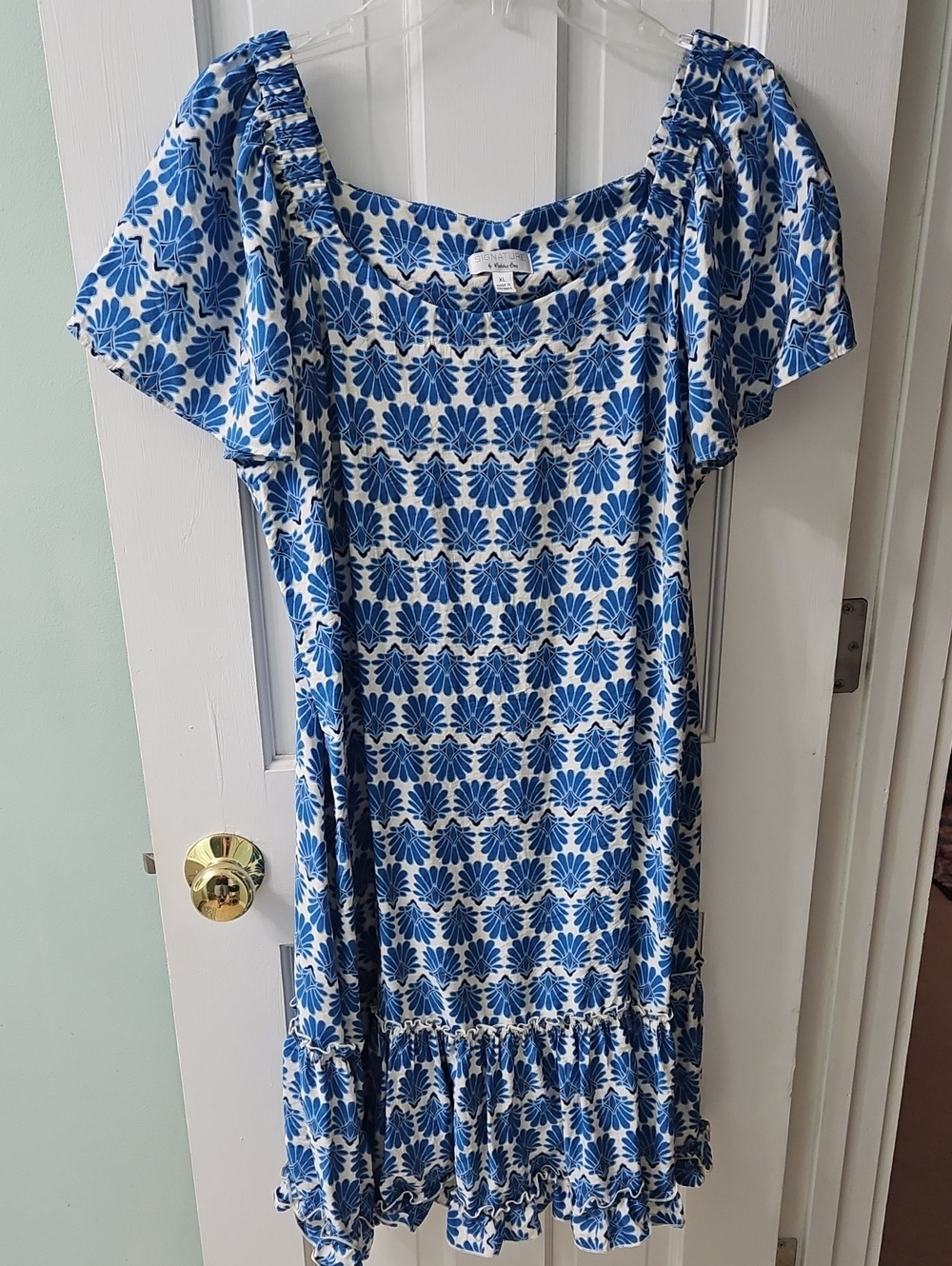 Robbie Bee Blue and White Floral Sundress